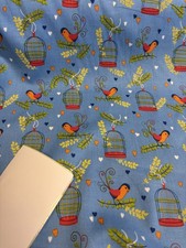 5 Metres Blue Birds Printed